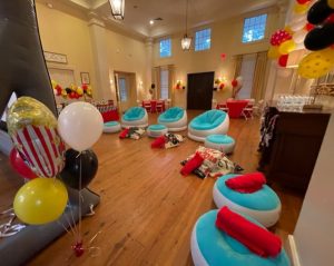 This is a movie themed children's birthday party at The Preserve in Hoover, Alabama.